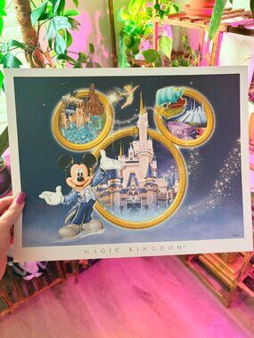 ✨ Beautiful Disney Parks 4 Park Collector Lithograph Set Walt Disney